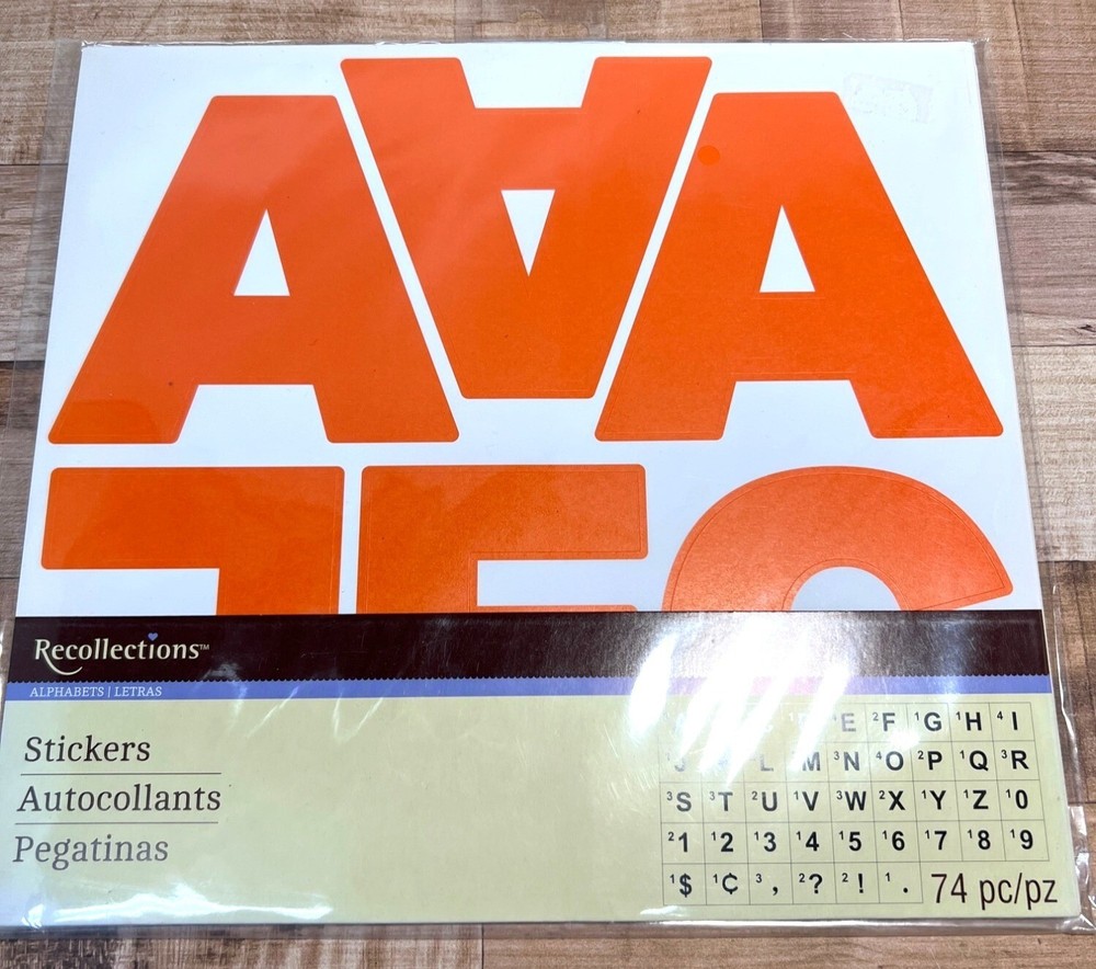 Recollections Orange Alphabet & Number Stickers 74 Pc Set 359829