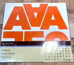 Recollections Orange Alphabet & Number Stickers 74 Pc Set 359829