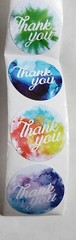 25 «Thank You» Scrapbook Sticker Round Envelope Labels 1″