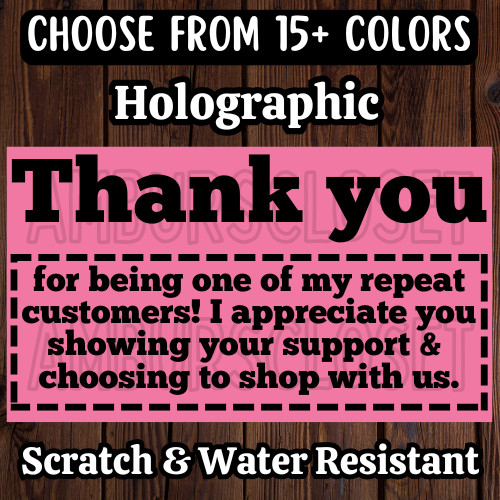 50 THANK YOU STICKERS 2.25″ SHIP LABELS SEALS REPEAT CUSTOMERS SCRATCH RESISTANT