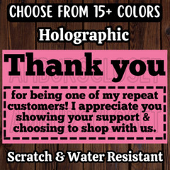 50 THANK YOU STICKERS 2.25″ SHIP LABELS SEALS REPEAT CUSTOMERS SCRATCH RESISTANT