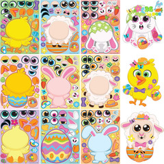 36 Sheet Easter Stickers with Chick Bunny Sheep Egg Pattern for Kids Decorations