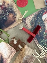 Vintage Christmas Junk Journal Kit Ephemera Bundle Santa Tags Tickets 100+ Pc