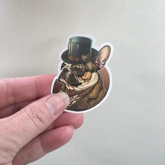 Steampunk French Bulldog Stickers Frenchie Dog Junk Journaling Scrapbooking