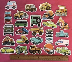 LOT OF 10 pcs CARS trucks TRANSPORTATION auto VEHICLES automobiles JEEP decals