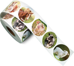 Zonon 600 Pieces Farm Animal Stickers Realistic Animal Roll Stickers Barnyard Fr