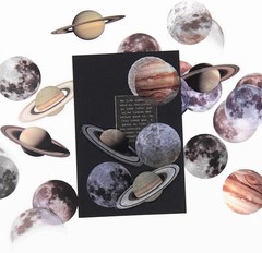 Nature Themed Transparent Pre-Cut Stickers for Scrapbooking, Pack Multicolor
