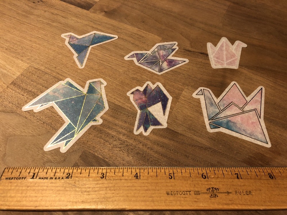NEW Japanese ORIGAMI SWAN stickers paper craft art for planner, journal, letters