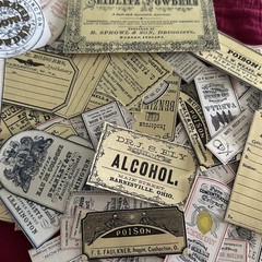 15 pcs Lot Junk Journal Scrapbook Ephemera Apothecary, poison labels