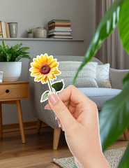Sunflowers Die Cut Vinyl Stickers Scrapbooking Laptop Waterbottle