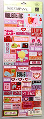 K&Company Smooch Word Embossed Stickers Love Birds Scrapbooking Card Making