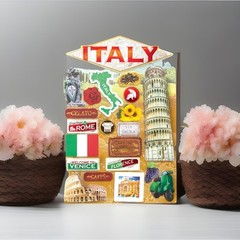 Italy Pisa Vacation 3D Stickers Scrapbook Planner Travel Journal Crafts