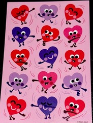 VALENTINES DAY STICKERS✨❤️✨🩷✨💜✨6” x 4”✨LOVE IS IN THE AIR✨DANCING✨HAPPY💫