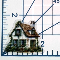 Cottage Style Fairy Tale House Clear Vinyl Decal Sticker Water Resistant Laptop
