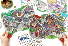 2 Set Large DIY Miniature Landscape Sticker Set 9.7 X 7 Inch, over 500 Pieces