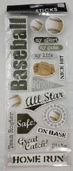 MambiSticks Scrapbook Stickers Baseball 19 Pc New All Star Home Run