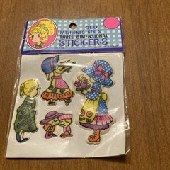 Vintage puffy stickers old-fashioned girls holly Hobbie Ish
