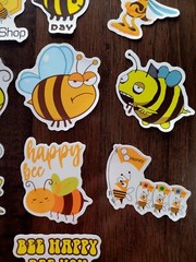 STICKERS x 10 BEE Honey Bee Positive Apiculture Beehive Cartoon Sticker BEH1