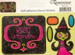 HALLOWEEN Self Adhesive Die-Cut Stickers (18pc)Reminisce•Holiday•Witches•Cat