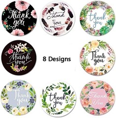 1000Pcs 1 inch Floral Thank You Stickers Envelope Gift Packaging Decor Labels