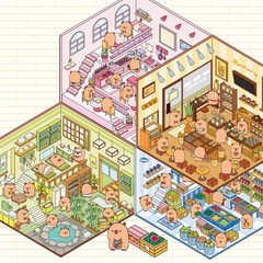 Zxvskr 8 Sets DIY 3D House Stickers Cartoon Colourful Convenience Fruit Flower