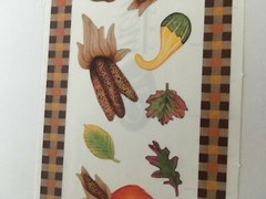 Creative Memories Stickers Fall Harvest Pumpkins Corn Eggplant Leaf Plaid Border