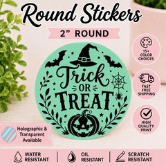 40 HAPPY HALLOWEEN STICKERS 2″ LABELS THANK YOU CANDY PARTY FAVOR TRICK OR TREAT