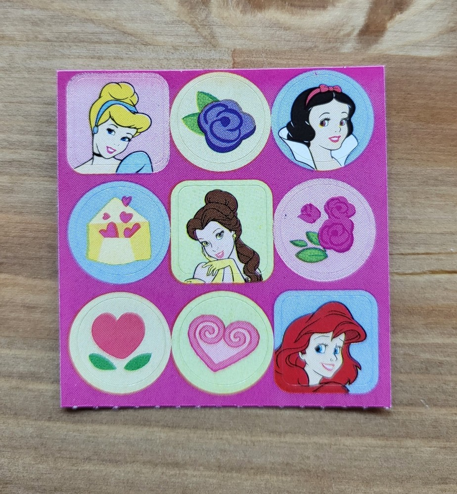 Vintage Sandylion Disney Princess Belle Snow White Ariel Cinderella Sticker Mod