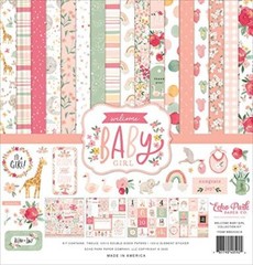 ECHO PARK 12 X 12 PAPER WELCOME BABY GIRL COLLECTION KIT MEGA BUNDLE