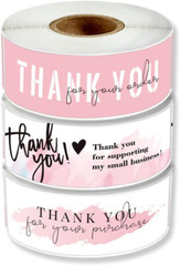 3 Rolls 1X3 Inch Thank You for Your Order Stickers for Packaging Gifts