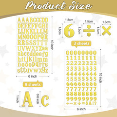 12 Sheets Gold Self Adhesive Alphabet Letter Stickers for Graduation Cap Small G