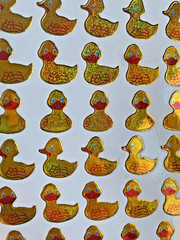 Sparkle Retro Ducks Sticker Sheet (1 Sheet, 4×5 In., .5-.75 In. Stickers)