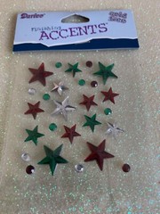 ACCENTS SELF-STICK GEMS 3D STAR GEMSTONES MULTI-COLOR STARS & GEM DOTS 25pcs