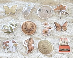 Victorian Trading 78 Keepsake Ephemera Floral Literary Planner Journal Stickers