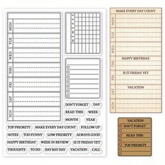 1sheet Weekly Plan Clear Stamp Calendar Schedule Silicone Clear Stamp Seals