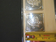 Fossler Seals Silver Hearts For Gift Wrap Tags Place Cards Envelopes 2 Packs