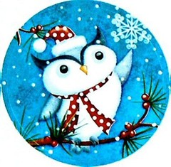 5 1/4″ x 7 3/8″ Sheet of 12 ADORABLE OWL Christmas Stickers Seals #33 USA MADE