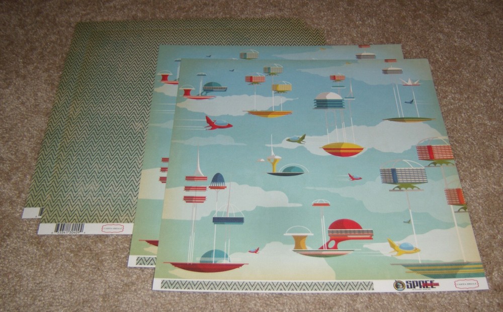 Carta Bella 12×12 Double Sided Scrapbook Papers(4) ~ Space Academy Space Station
