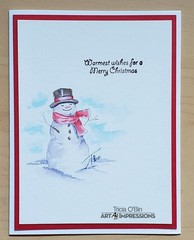 New ART IMPRESSIONS cl rubber Stamp WATERCOLOR WINTER SNOWMEN SET free USA ship