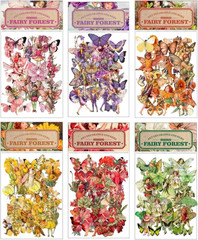 Vintage Flower Fairy Stickers 300Pcs Lot, 6 Packs Butterfly Fantasy Transparent