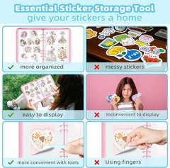 Mlife Sticker Organizer Binder Sticker Storage Organizer Reusable Sticker Book C