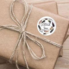 2000 PCS Floral Thank You Stickers Waterproof Easy Peel for Gifts&Envelopes Roll