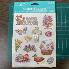 VTG American Greetings •Forget Me Not• Easter Glitter Stickers 2 Sheets AGC