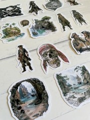 Caribbean Pirates Junk Journal Stickers Scrapbook Supply Papercraft Ephemera