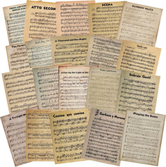 20 Pcs Vintage Sheet Music Scrapbook Paper 8.5 X 11 Inch Decorative Decoupage Pa