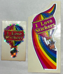 Lot of 2 Vintage BJ Stickers ‘on a roll’ Vending I Love Stickers Rainbow READ