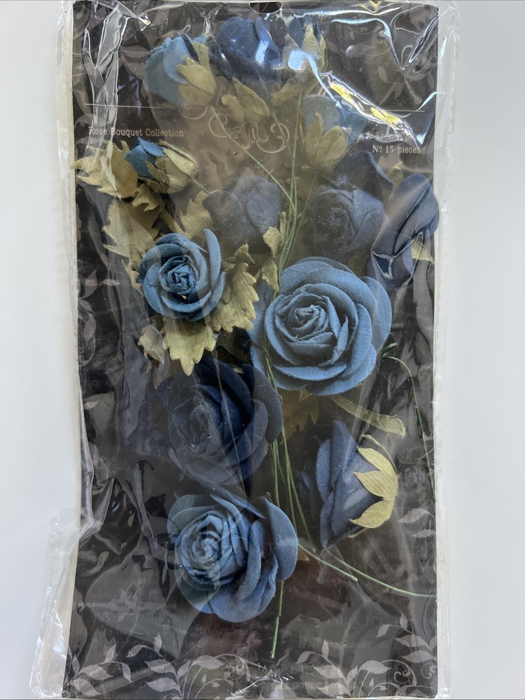 GRAPHIC 45 ROSE BOUQUET BON VOYAGE & FRENCH BLUE FLOWERS Bunch15 pieces 4501788