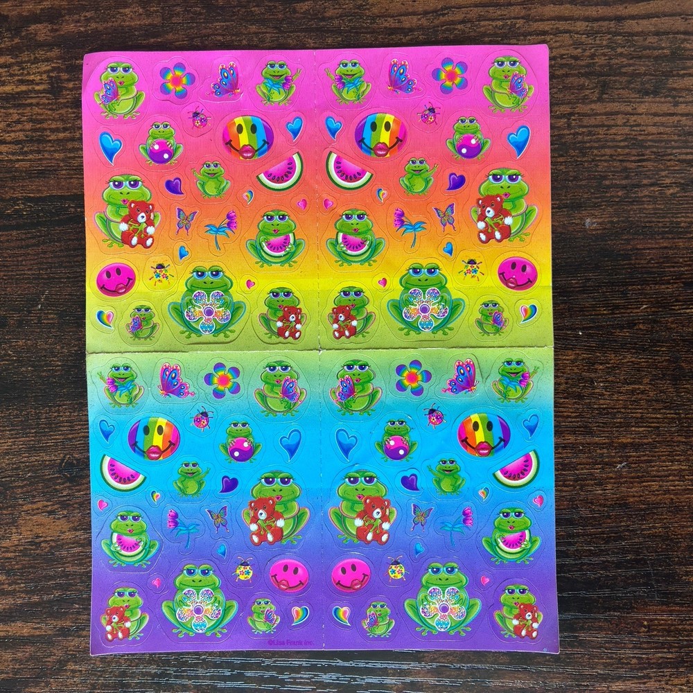 Lisa Frank Frog Complete Sticker Sheet S394 Rare Collectibles
