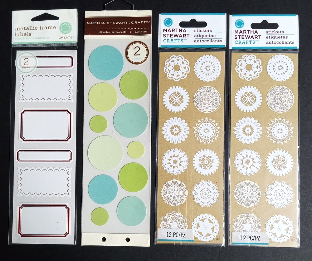 Scrapbooking Sticker Lot of 4 Packages Martha Stewart Round Dots Labels