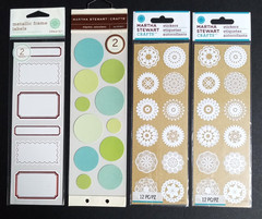 Scrapbooking Sticker Lot of 4 Packages Martha Stewart Round Dots Labels